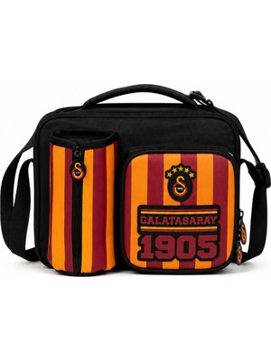 Galatasaray Lisanslı Sarı Kırmızı Beslenme Çantası - 3 Bölmeli Suni Deri Detaylı Okul Çantası