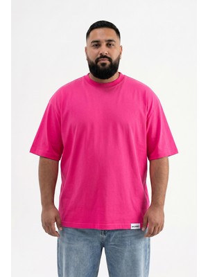Machinist Erkek Büyük Beden Basic Tişört Fuşya
