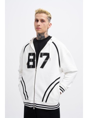 Machinist Erkek 87 Aplique Zip Jacket Ekru