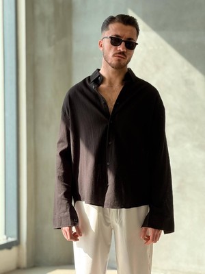 Erkek Oversize Krinkıl Gömlek