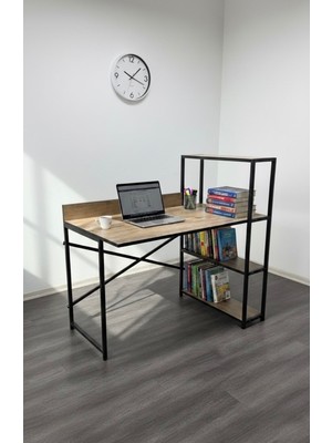 Sofmina 3 Raflı Çalışma Masası 60X120 - Bilgisayar Ofis Ders Masası Oyuncu Masası