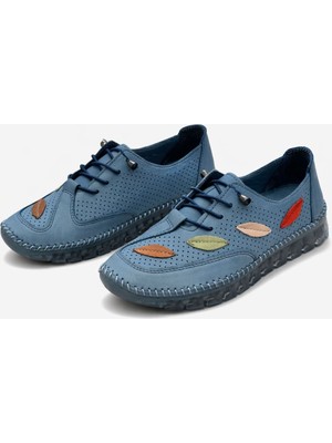 Patron Shoes Hakiki Deri Ortopedik Taban Kadın Günlük Konfor Ayakkabısı