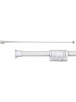 Abnturk 12 Halkalı Banyo Duş Metal Perde Borusu 120-220CM Uzunluk Ayarlı