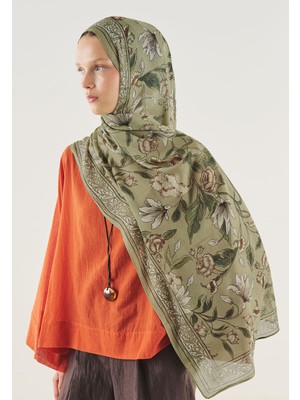 Fresh Scarfs Çağla Yeşili Pure Ethnic Desen Soft Viskon Şal