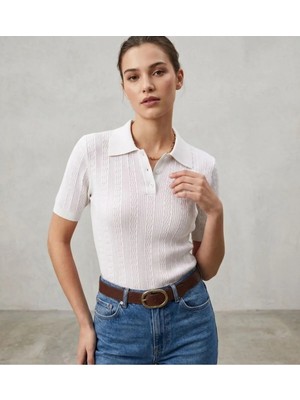 Luxetique Polo Yaka Düğmeli T-Shirt