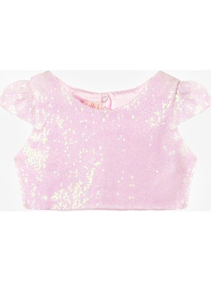 Le Mabelle Pembe Pullu Kız Çocuk Crop Bluz