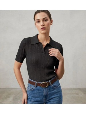 Luxetique Polo Yaka Düğmeli T-Shirt