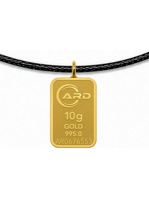 Gekas Kuyumculuk Ard 10 Gram 24 Ayar Siyah Ipli Külçe Altın Kolye