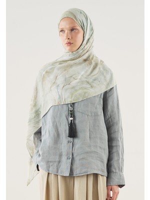 Fresh Scarfs Soft Yeşil Soft Lınes Desen Soft Viskon Şal