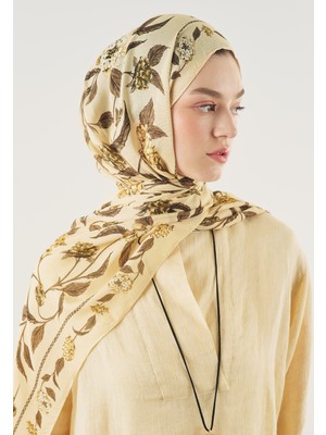 Fresh Scarfs Bloomy Desen Soft Viskon Şal Badem