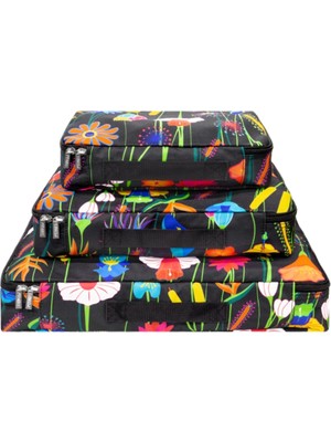 Pylones 3'lü Seyahat Çantası Seti - Travel Organizer - Jardin Fleuri