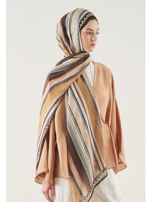 Fresh Scarfs Acı Kahve Lıne Harmony Desen Soft Viskon Şal
