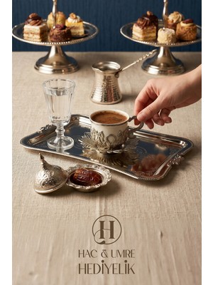 Kahve Sunum Seti | Kahve Sunum Tepsisi | Söz Nişan Damat Kahve Seti | Gümüş Kahve Fincanı Su Bardağı Lokumluk ve Kahve Sunum Tabağı Seti