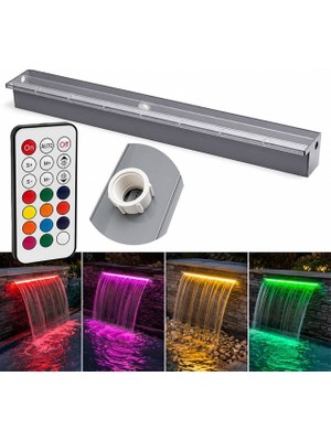 Powermaster PM-37795 Havuz ve Bahçe Şelale Başlığı 90CM Rgb Led'li Uzaktan Kontrollü
