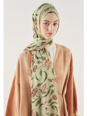 Fresh Scarfs Bloomy Desen Soft Viskon Şal Yeşil