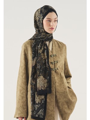 Fresh Scarfs Floral Legacy Desen Soft Viskon Şal Siyah