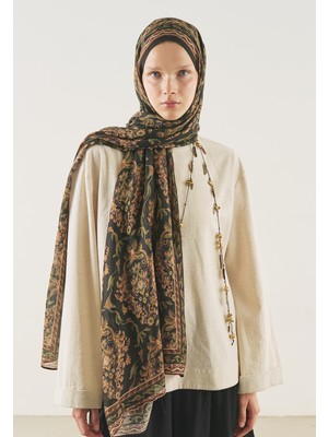 Fresh Scarfs Siyah Ethnıc Touch Desen Soft Viskon Şal