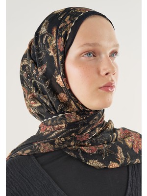 Fresh Scarfs Ethnic Blossom Desen Soft Viskon Şal Siyah