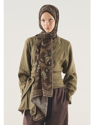 Fresh Scarfs Pure Ethnic Desen Soft Viskon Şal Acı Kahve