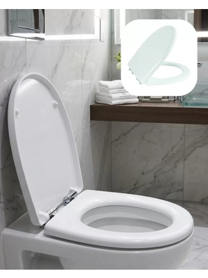 Nemere İthalat Universal Klozet Kapak Seti Kaydırmaz Alt Yüzey Kolay Temizlik Banyo Aksesuarı Nemere Ithalat