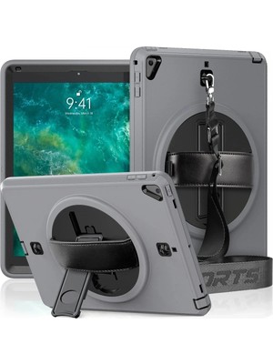 Mey Ithalat®  iPad 5 Air 9.7 Kılıf Strap-C Otterbox Tablet Kapak - Gri