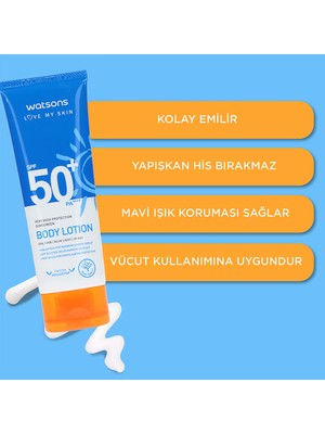 Watsons Çok Yüksek Korumalı Vücut Losyonu SPF50+ (100 Ml)