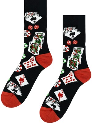 Carnaval Socks Poker Desenli Renkli Çorap