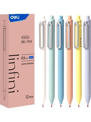 Deli Infini Jel Kalem 0,5 Mavi Jel Tükenmez Karışık - 1 Adet