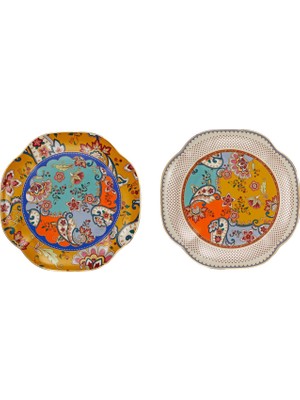 LuckyArt Paisley Bone 20 cm 2’li Tabak Seti