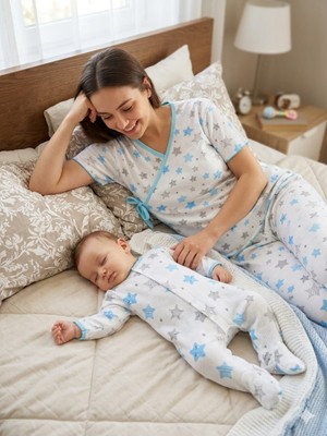 Diamondstar YILDIZLI ANNE BEBEK LOHUSA SET 3 Ay Kız