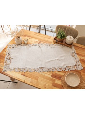 Muguetarts %100 El Emeği Fransız Keten Angels Runner  115X54