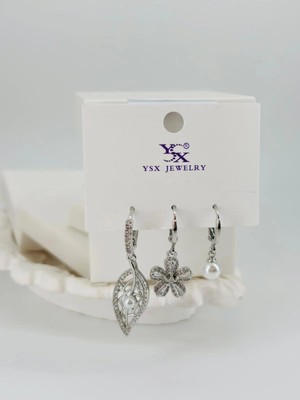 Aslanoğlu Store Yaprak Detaylı Üçlü Kombin Küpe - KP00532