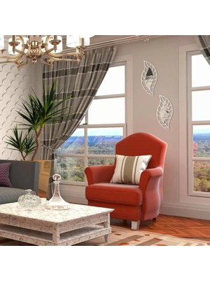 Renas Store 2'li Set Kırılmaz Pleksi Dekoratif Duvar Aynası - 20X35 cm Yaprak Formlu 1. Sınıf Akri