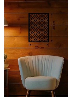 Renas Store Geometrik Kafes Desenli Ahşap Duvar Tablosu - 25X35 cm Kesim Dekoratif Pano