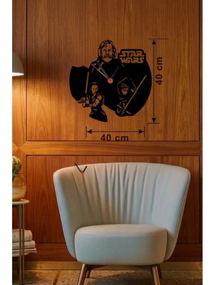 Renas Store Temalı Ahşap Duvar Saati - 40X40 cm Kesim Dekoratif