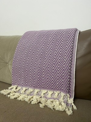 Mircotton Zikzak Desen Dokuma %100 Pamuklu Çok Amaçlı Pike Koltuk Örtüsü 180X230