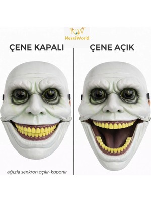 Renas Store Hareketli Çene Mekanizmalı Korku Maskesi Yeşil