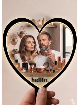 Renas Store Tasarım Kırılmaz Pleksi El Aynası - 10X10 cm Unisex Çanta Boyu