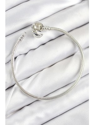 Renas Store Pirinç Charm Topcuk Model Gümüş Renk Kadın Bileklik
