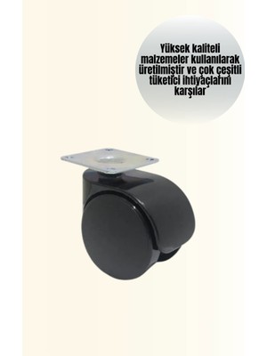 Renas Store Halı Beton Uyumlu Kilitsiz Mobilya Tekerleği 4’lü