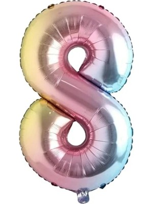 Esplendor 76 cm Helyum Balon, 8 Rakamı Temalı Parti Malzemesi