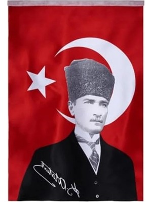Esplendor Saten Türk Bayrağı, Atatürk Posterli, 70X100 cm
