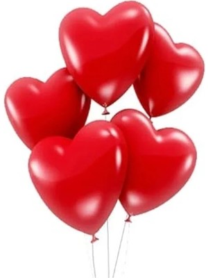 Esplendor 30 cm Boyutunda 50 Adet Kırmızı Kalp Balon Seti