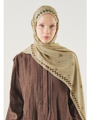 Fresh Scarfs Garden Essence Desen Soft Viskon Şal Sahra