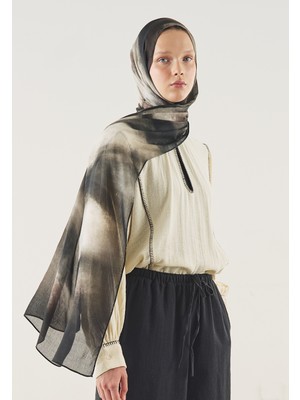 Fresh Scarfs Pure Flow Desen Soft Viskon Şal Vizon