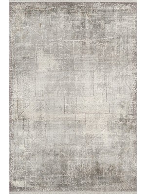 Karmen Halı Matris MI002G Gri Halı Modern Pamuk Taban Akrilik Tozuaz Salon Yatak Odası Koridor Halısı