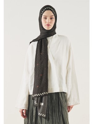 Fresh Scarfs Antrasit Garden Essence Desen Soft Viskon Şal