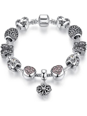 Takantakana Pandora Tarz Gümüş Charm Bileklik Mavi̇ Charm Bileklik Mavi Charmlı Yeni Collections