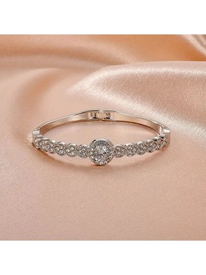 Takantakana Pandora Tarz Gümüş Charm Bileklik Yeni Crystal Baget Zirkon Suyolu Bileklik