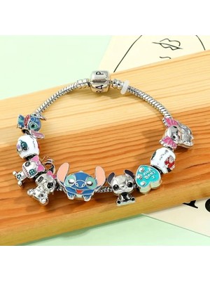 Takantakana Pandora Tarz Gümüş Charm Bileklik Disney Sevimli I Love You Aşk